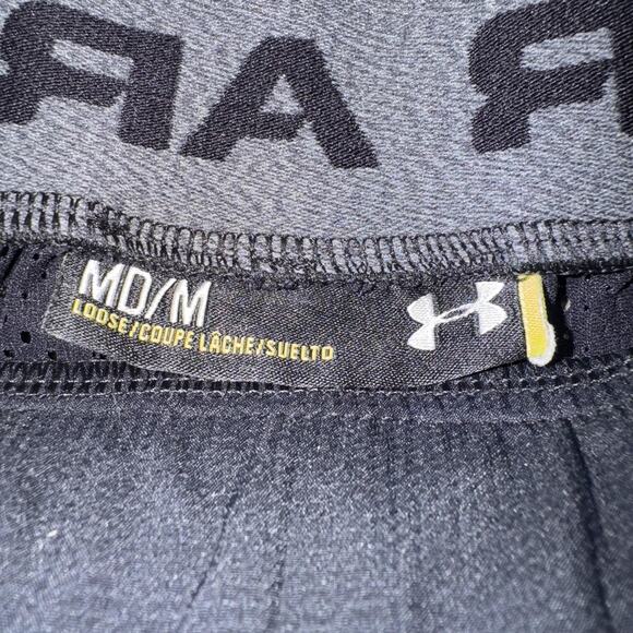 Under Armour Shorts Mens Medium Black Loose Fit Mesh Drawstring Athletic Gym - Picture 1 of 10